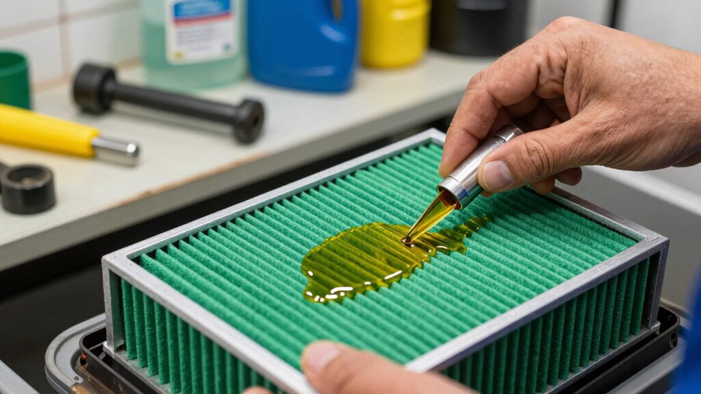 proper air filter oiling process