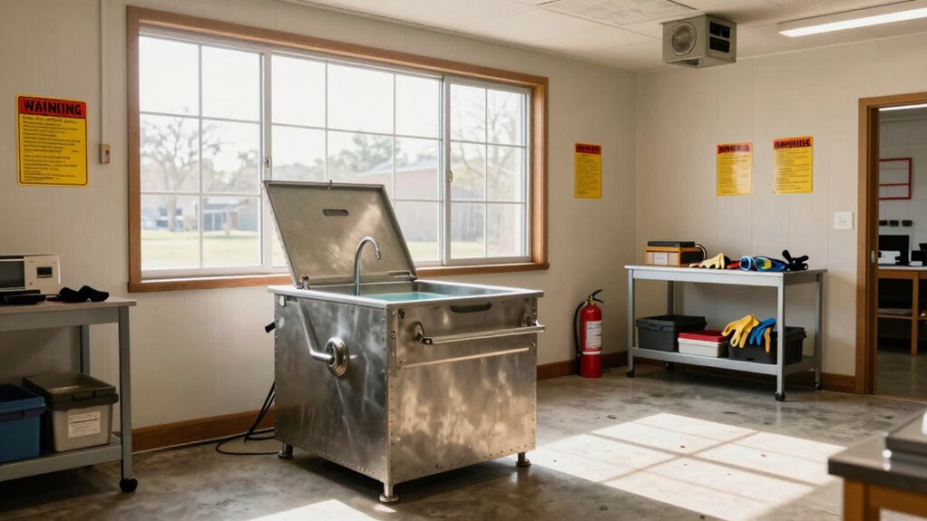 safe parts washer setup