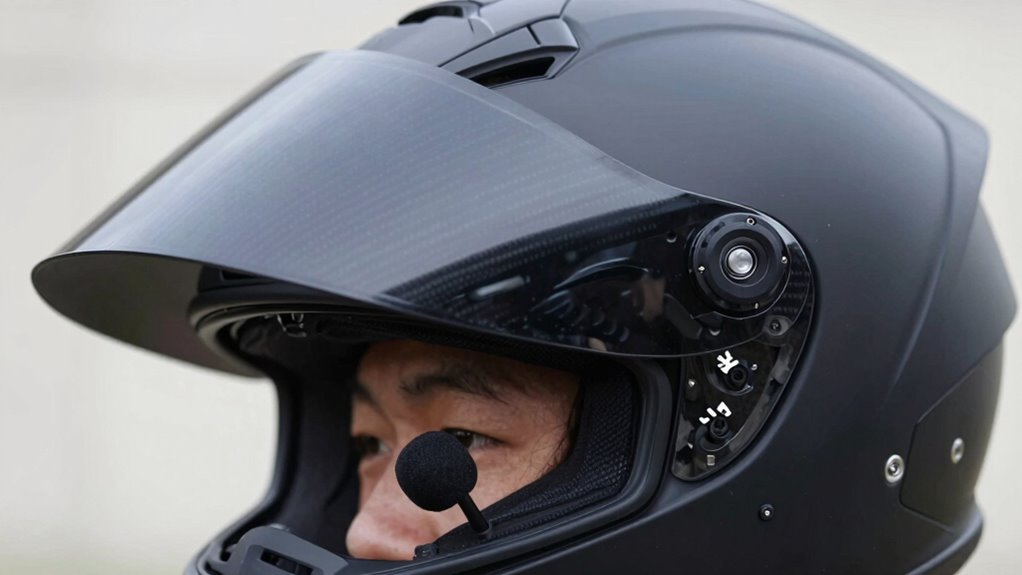 windproof helmet microphone setup
