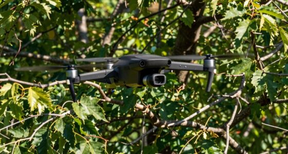 drone crashes in trees