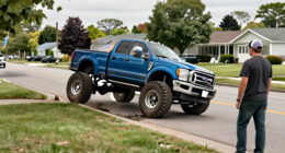 Watch This Goofy Ford Super Duty Bro Truck Roll Over In A Normal Turn